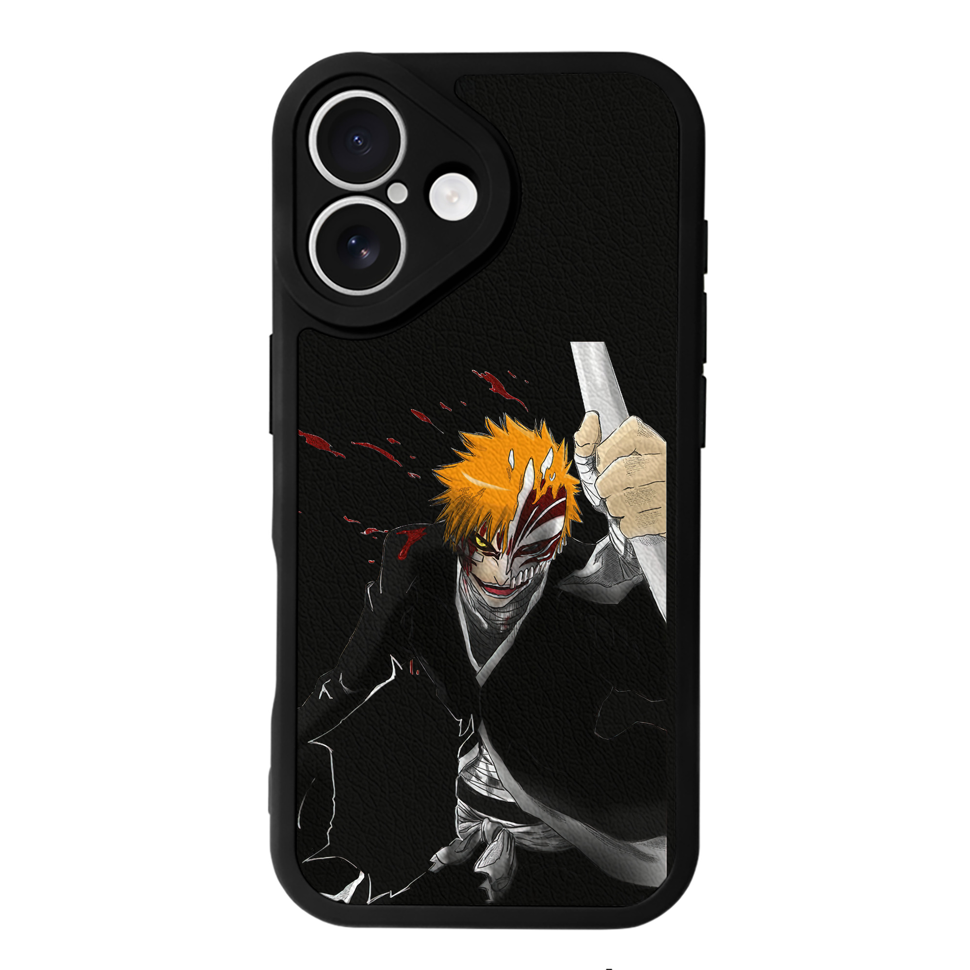 （画像用） ブリーチ 黒崎一護（くろさき いちご）BLEACH Kurosaki Ichigo 【iPhone 16シリーズ対応】シリコンスマホケース（レザー調） 材質：シリコン